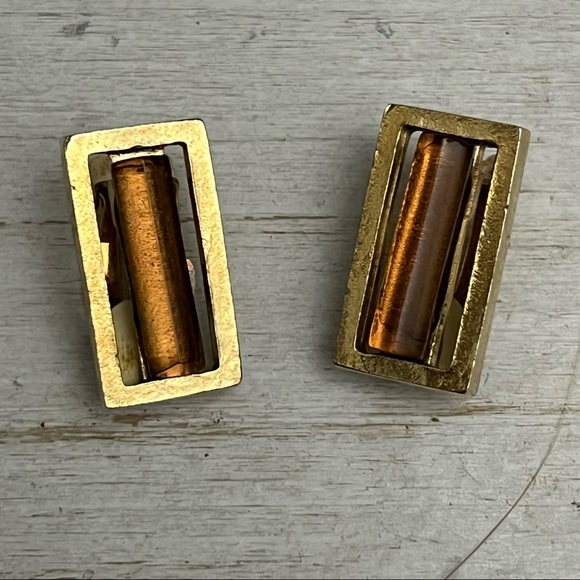 Givenchy Gold Tone Vintage Clip On Chunky Runway Earrings 1980s - Picture 2 of 12